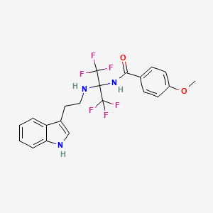 molecular formula C21H19F6N3O2 B5455630 N-(1,1,1,3,3,3-hexafluoro-2-{[2-(1H-indol-3-yl)ethyl]amino}propan-2-yl)-4-methoxybenzamide 