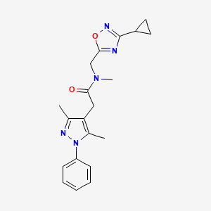 N-[(3-cyclopropyl-1,2,4-oxadiazol-5-yl)methyl]-2-(3,5-dimethyl-1-phenyl-1H-pyrazol-4-yl)-N-methylacetamide