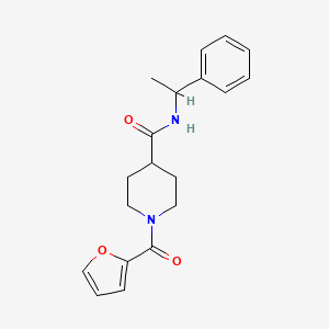 molecular formula C19H22N2O3 B5455643 1-(furan-2-carbonyl)-N-(1-phenylethyl)piperidine-4-carboxamide 