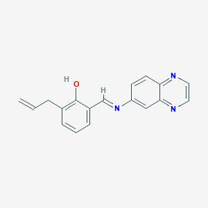 molecular formula C18H15N3O B5455647 2-allyl-6-[(6-quinoxalinylimino)methyl]phenol 