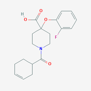 molecular formula C19H22FNO4 B5455652 1-(cyclohex-3-en-1-ylcarbonyl)-4-(2-fluorophenoxy)piperidine-4-carboxylic acid 