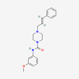 molecular formula C21H25N3O2 B5455668 N-(3-methoxyphenyl)-4-[(2E)-3-phenylprop-2-en-1-yl]piperazine-1-carboxamide 