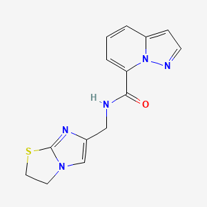 molecular formula C14H13N5OS B5455685 N-(2,3-dihydroimidazo[2,1-b][1,3]thiazol-6-ylmethyl)pyrazolo[1,5-a]pyridine-7-carboxamide 