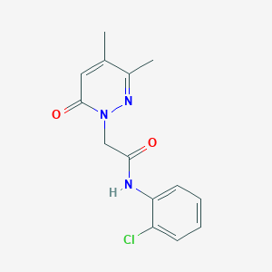 molecular formula C14H14ClN3O2 B5455701 N-(2-chlorophenyl)-2-(3,4-dimethyl-6-oxo-1(6H)-pyridazinyl)acetamide 