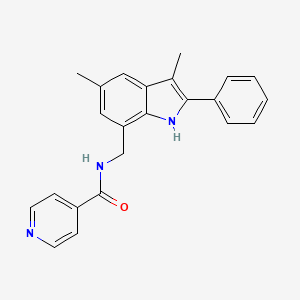 molecular formula C23H21N3O B5455703 N-[(3,5-dimethyl-2-phenyl-1H-indol-7-yl)methyl]isonicotinamide 