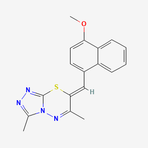 molecular formula C18H16N4OS B5455707 7-[(4-methoxy-1-naphthyl)methylene]-3,6-dimethyl-7H-[1,2,4]triazolo[3,4-b][1,3,4]thiadiazine 