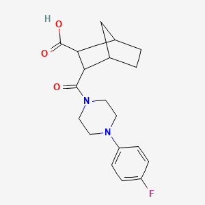 molecular formula C19H23FN2O3 B5455715 3-{[4-(4-Fluorophenyl)piperazin-1-yl]carbonyl}bicyclo[2.2.1]heptane-2-carboxylic acid 