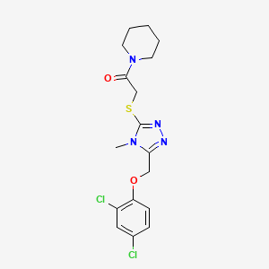 molecular formula C17H20Cl2N4O2S B5455749 1-[({5-[(2,4-dichlorophenoxy)methyl]-4-methyl-4H-1,2,4-triazol-3-yl}thio)acetyl]piperidine 