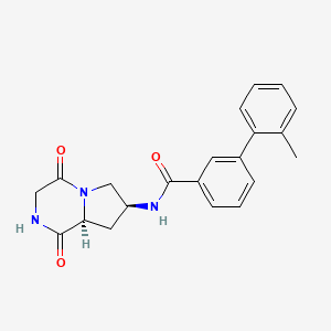 molecular formula C21H21N3O3 B5455757 N-[(7S,8aS)-1,4-dioxooctahydropyrrolo[1,2-a]pyrazin-7-yl]-2'-methylbiphenyl-3-carboxamide 