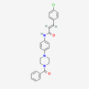 molecular formula C26H24ClN3O2 B5455769 (2E)-3-(4-chlorophenyl)-N-{4-[4-(phenylcarbonyl)piperazin-1-yl]phenyl}prop-2-enamide 