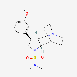 molecular formula C18H27N3O3S B5455793 (2R,3R,6R)-3-(3-methoxyphenyl)-N,N-dimethyl-1,5-diazatricyclo[5.2.2.02,6]undecane-5-sulfonamide 