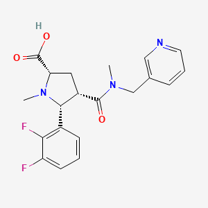 molecular formula C20H21F2N3O3 B5455807 (2S*,4S*,5R*)-5-(2,3-difluorophenyl)-1-methyl-4-{[methyl(pyridin-3-ylmethyl)amino]carbonyl}pyrrolidine-2-carboxylic acid 