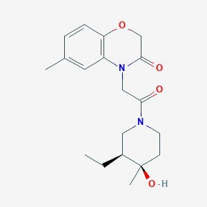 molecular formula C19H26N2O4 B5455810 4-[2-[(3S,4R)-3-ethyl-4-hydroxy-4-methylpiperidin-1-yl]-2-oxoethyl]-6-methyl-1,4-benzoxazin-3-one 