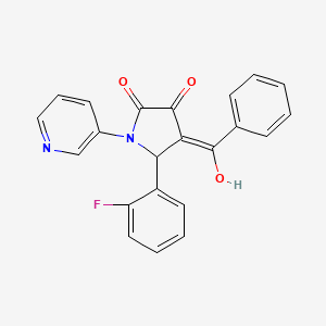 molecular formula C22H15FN2O3 B5455818 4-benzoyl-5-(2-fluorophenyl)-3-hydroxy-1-(3-pyridinyl)-1,5-dihydro-2H-pyrrol-2-one 