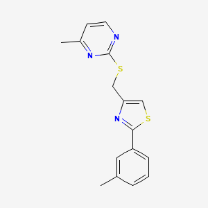 molecular formula C16H15N3S2 B5455850 4-methyl-2-({[2-(3-methylphenyl)-1,3-thiazol-4-yl]methyl}thio)pyrimidine 