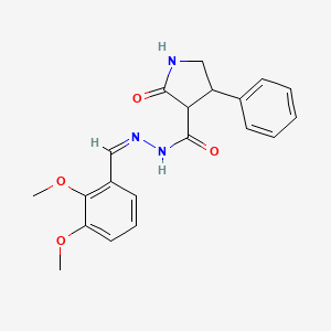 molecular formula C20H21N3O4 B5455857 N'~3~-[(Z)-1-(2,3-DIMETHOXYPHENYL)METHYLIDENE]-2-OXO-4-PHENYL-3-PYRROLIDINECARBOHYDRAZIDE 