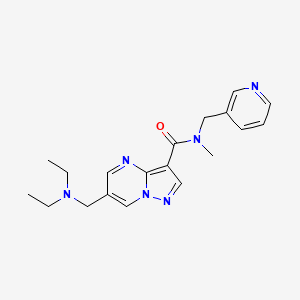 molecular formula C19H24N6O B5455894 6-[(diethylamino)methyl]-N-methyl-N-(pyridin-3-ylmethyl)pyrazolo[1,5-a]pyrimidine-3-carboxamide 