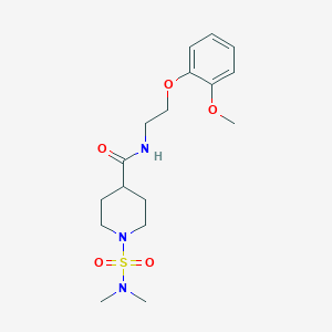 molecular formula C17H27N3O5S B5455900 1-[(dimethylamino)sulfonyl]-N-[2-(2-methoxyphenoxy)ethyl]-4-piperidinecarboxamide 