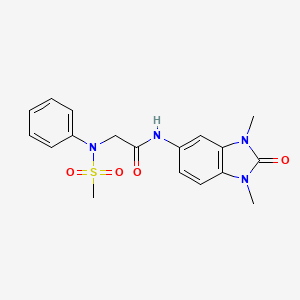 molecular formula C18H20N4O4S B5455904 N~1~-(1,3-dimethyl-2-oxo-2,3-dihydro-1H-benzimidazol-5-yl)-N~2~-(methylsulfonyl)-N~2~-phenylglycinamide 