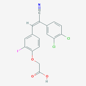 molecular formula C17H10Cl2INO3 B5455917 2-[4-[(E)-2-cyano-2-(3,4-dichlorophenyl)ethenyl]-2-iodophenoxy]acetic acid 