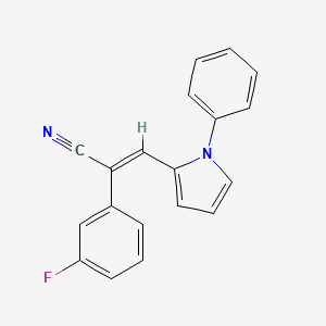 (E)-2-(3-fluorophenyl)-3-(1-phenylpyrrol-2-yl)prop-2-enenitrile