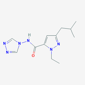 molecular formula C12H18N6O B5455929 1-ethyl-3-isobutyl-N-4H-1,2,4-triazol-4-yl-1H-pyrazole-5-carboxamide 