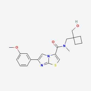 N-{[1-(hydroxymethyl)cyclobutyl]methyl}-6-(3-methoxyphenyl)-N-methylimidazo[2,1-b][1,3]thiazole-3-carboxamide