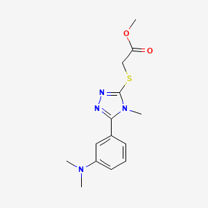 molecular formula C14H18N4O2S B5455950 methyl ({5-[3-(dimethylamino)phenyl]-4-methyl-4H-1,2,4-triazol-3-yl}thio)acetate 