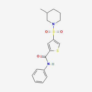 molecular formula C17H20N2O3S2 B5455971 4-(3-methylpiperidin-1-yl)sulfonyl-N-phenylthiophene-2-carboxamide 