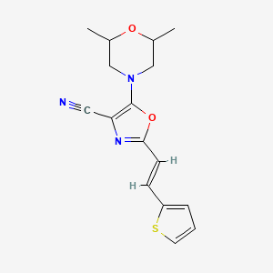 molecular formula C16H17N3O2S B5455980 5-(2,6-dimethylmorpholin-4-yl)-2-[(E)-2-(thiophen-2-yl)ethenyl]-1,3-oxazole-4-carbonitrile 