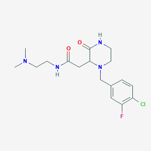 2-[1-(4-chloro-3-fluorobenzyl)-3-oxo-2-piperazinyl]-N-[2-(dimethylamino)ethyl]acetamide