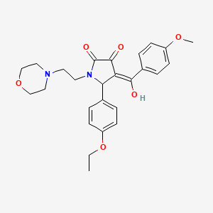 molecular formula C26H30N2O6 B5456012 5-(4-ethoxyphenyl)-3-hydroxy-4-(4-methoxybenzoyl)-1-[2-(morpholin-4-yl)ethyl]-2,5-dihydro-1H-pyrrol-2-one 