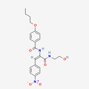 4-butoxy-N-[(E)-3-(2-hydroxyethylamino)-1-(4-nitrophenyl)-3-oxoprop-1-en-2-yl]benzamide