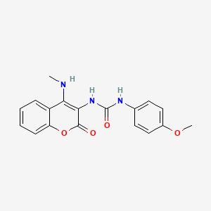 molecular formula C18H17N3O4 B5456043 1-(4-Methoxyphenyl)-3-[4-(methylamino)-2-oxo-2H-chromen-3-YL]urea 