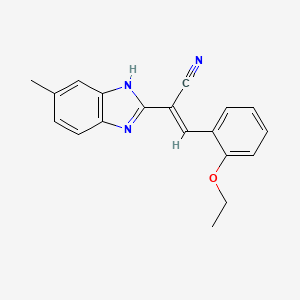 molecular formula C19H17N3O B5456068 (E)-3-(2-ethoxyphenyl)-2-(6-methyl-1H-benzimidazol-2-yl)prop-2-enenitrile 