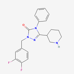 molecular formula C20H20F2N4O B5456104 2-(3,4-difluorobenzyl)-4-phenyl-5-(3-piperidinyl)-2,4-dihydro-3H-1,2,4-triazol-3-one hydrochloride 