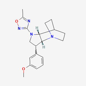 3-[(2R,3R,6R)-3-(3-methoxyphenyl)-1,5-diazatricyclo[5.2.2.02,6]undecan-5-yl]-5-methyl-1,2,4-oxadiazole