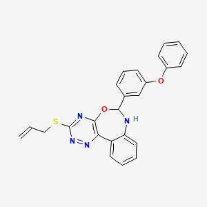 molecular formula C25H20N4O2S B5456199 3-(allylthio)-6-(3-phenoxyphenyl)-6,7-dihydro[1,2,4]triazino[5,6-d][3,1]benzoxazepine 