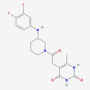 molecular formula C18H20F2N4O3 B5456216 5-(2-{3-[(3,4-difluorophenyl)amino]-1-piperidinyl}-2-oxoethyl)-6-methyl-2,4(1H,3H)-pyrimidinedione 