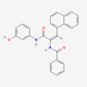 molecular formula C26H20N2O3 B5456224 N-[(E)-3-(3-hydroxyanilino)-1-naphthalen-1-yl-3-oxoprop-1-en-2-yl]benzamide 