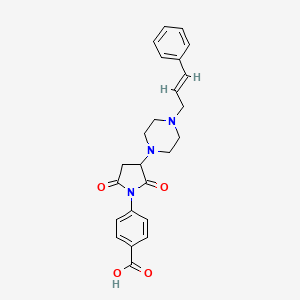 4-(2,5-dioxo-3-{4-[(2E)-3-phenylprop-2-en-1-yl]piperazin-1-yl}pyrrolidin-1-yl)benzoic acid