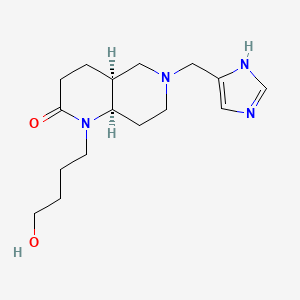 molecular formula C16H26N4O2 B5456268 (4aS*,8aR*)-1-(4-hydroxybutyl)-6-(1H-imidazol-4-ylmethyl)octahydro-1,6-naphthyridin-2(1H)-one 