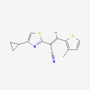 molecular formula C14H12N2S2 B5456301 2-(4-cyclopropyl-1,3-thiazol-2-yl)-3-(3-methyl-2-thienyl)acrylonitrile 