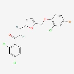 (E)-3-{5-[(4-BROMO-2-CHLOROPHENOXY)METHYL]-2-FURYL}-1-(2,4-DICHLOROPHENYL)-2-PROPEN-1-ONE