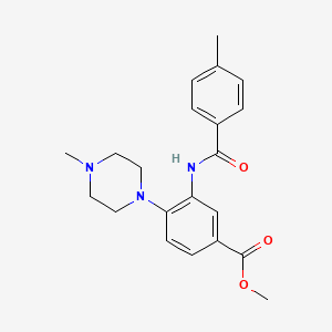 molecular formula C21H25N3O3 B5456348 Methyl 3-(4-methylbenzamido)-4-(4-methylpiperazin-1-YL)benzoate 