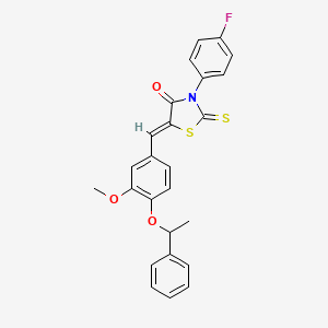 3-(4-fluorophenyl)-5-[3-methoxy-4-(1-phenylethoxy)benzylidene]-2-thioxo-1,3-thiazolidin-4-one