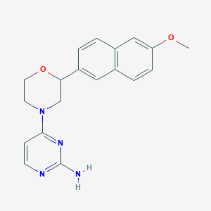 molecular formula C19H20N4O2 B5456385 4-[2-(6-methoxy-2-naphthyl)morpholin-4-yl]pyrimidin-2-amine 