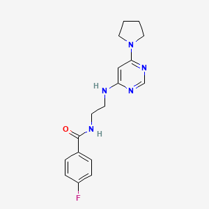 4-fluoro-N-(2-{[6-(1-pyrrolidinyl)-4-pyrimidinyl]amino}ethyl)benzamide