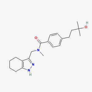 molecular formula C21H29N3O2 B5456415 4-(3-hydroxy-3-methylbutyl)-N-methyl-N-(4,5,6,7-tetrahydro-1H-indazol-3-ylmethyl)benzamide 