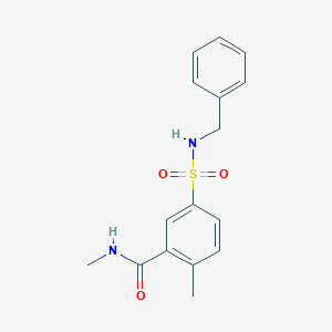 molecular formula C16H18N2O3S B5456421 5-[(benzylamino)sulfonyl]-N,2-dimethylbenzamide 